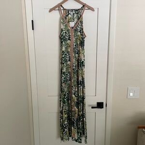 Green Halter Neck Sleeveless Maxi Sundress